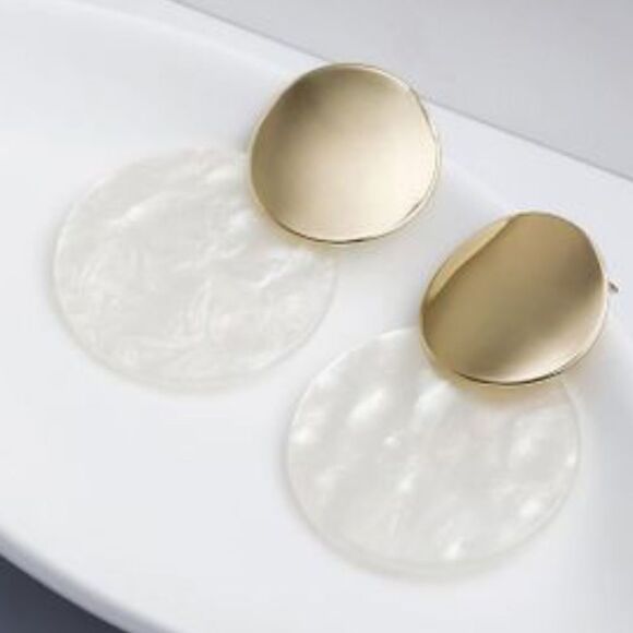 5 for $25 GOLD & WHITE DANGLE - Picture 2 of 5